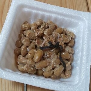 ごま油香るᕷ 塩昆布とかつお節のアレンジ納豆ꕤ୭*